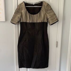 SHANI Satin mesh cocktail dress color block two tones size‎ 10 silk 100%